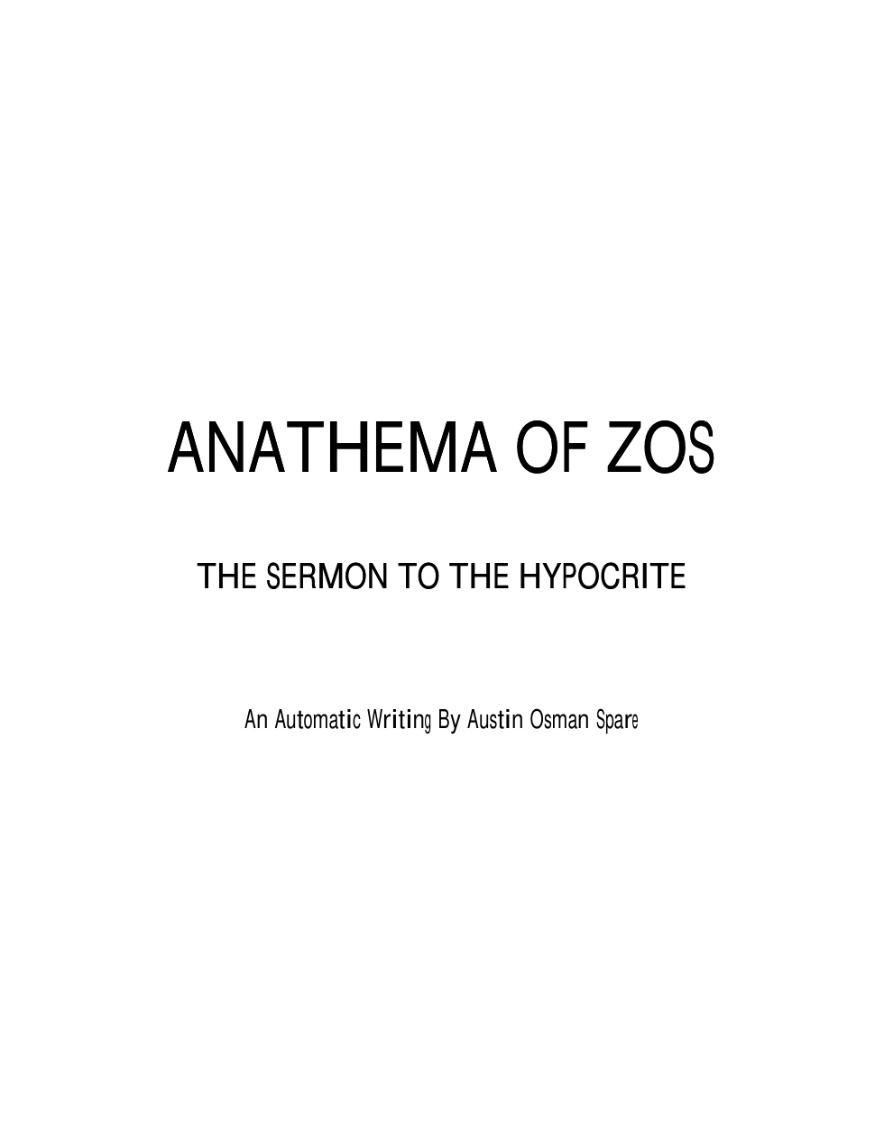 AOS - Anathema of Zos cover