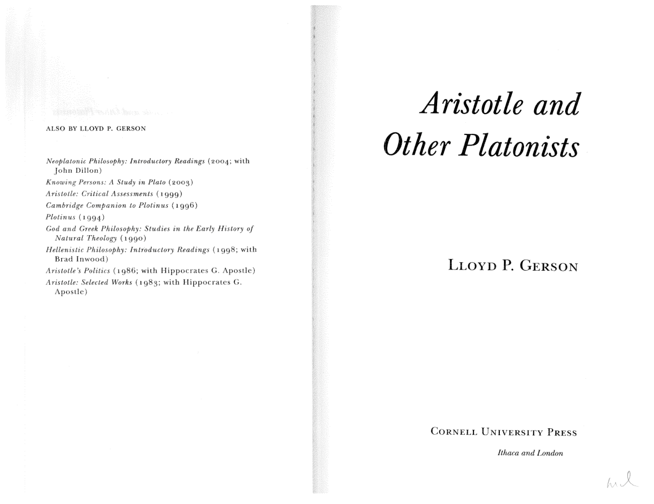 Aristotle and Other Platonists-Cornell University Press (2005)(1) cover
