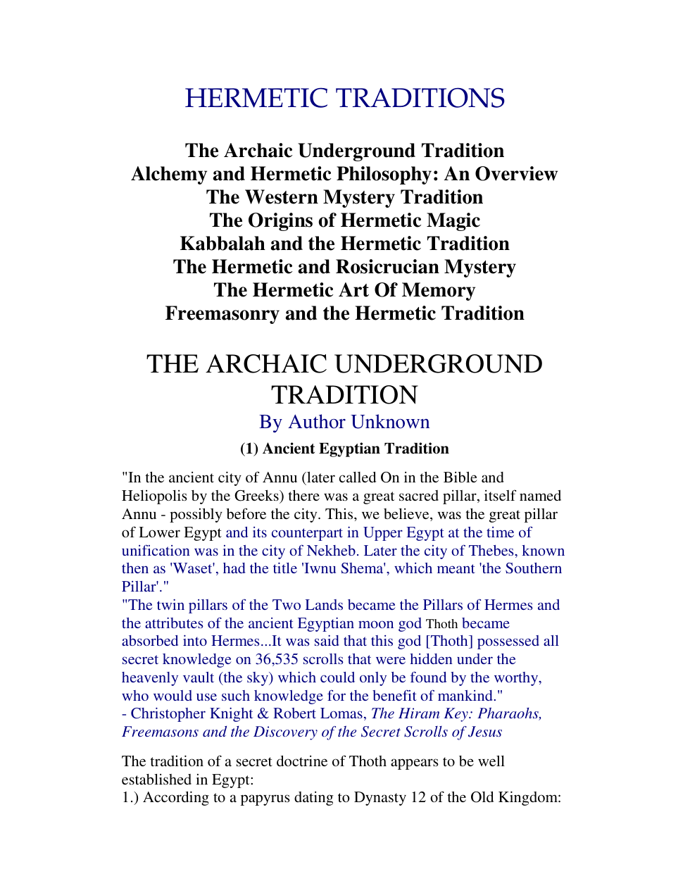 Hermetic Traditions cover