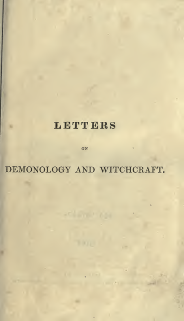Letters On Demonology And Witchcraft (1840) cover