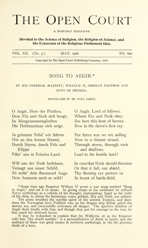 Song to Aegir cover