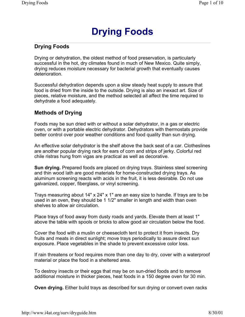 Drying Foods cover