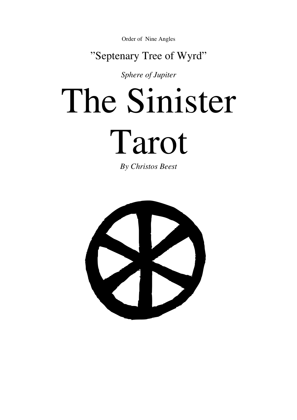 Sinister Tarot cover