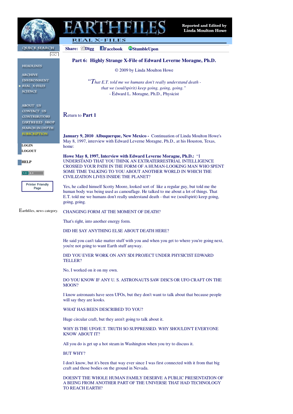 01 09 2010 Part 6 Highly Strange X-File of Edward Leverne Moragne, Ph.D. cover