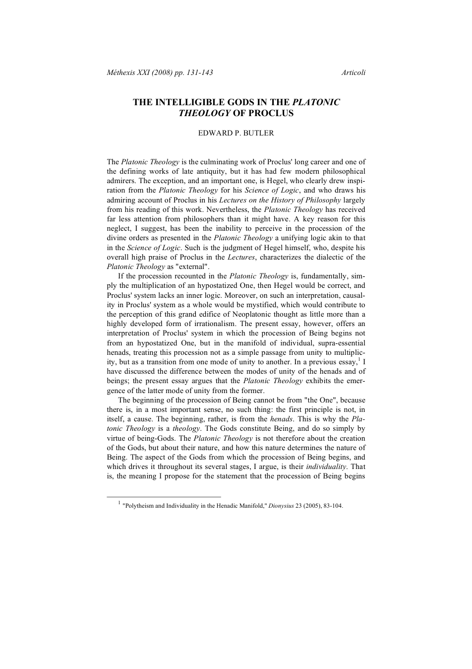 The Intelligible Gods in the Platonic Theology of Proclus cover
