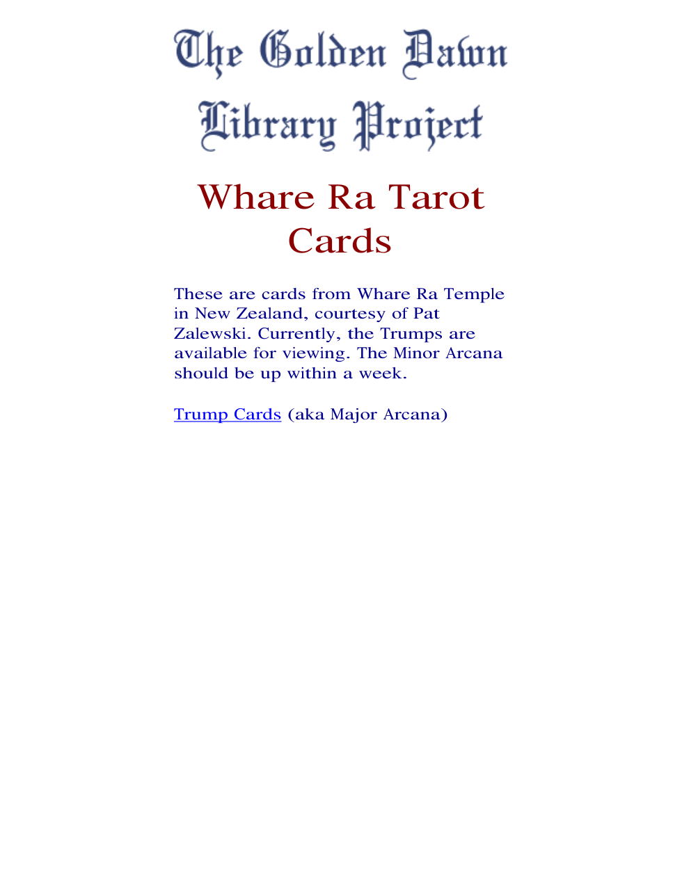 HGD Whare Ra Trumps cover