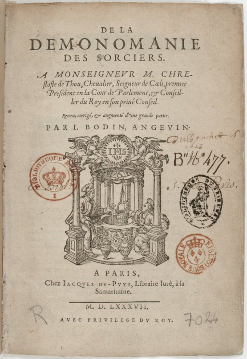 Bodin Demonomanie (1587) cover