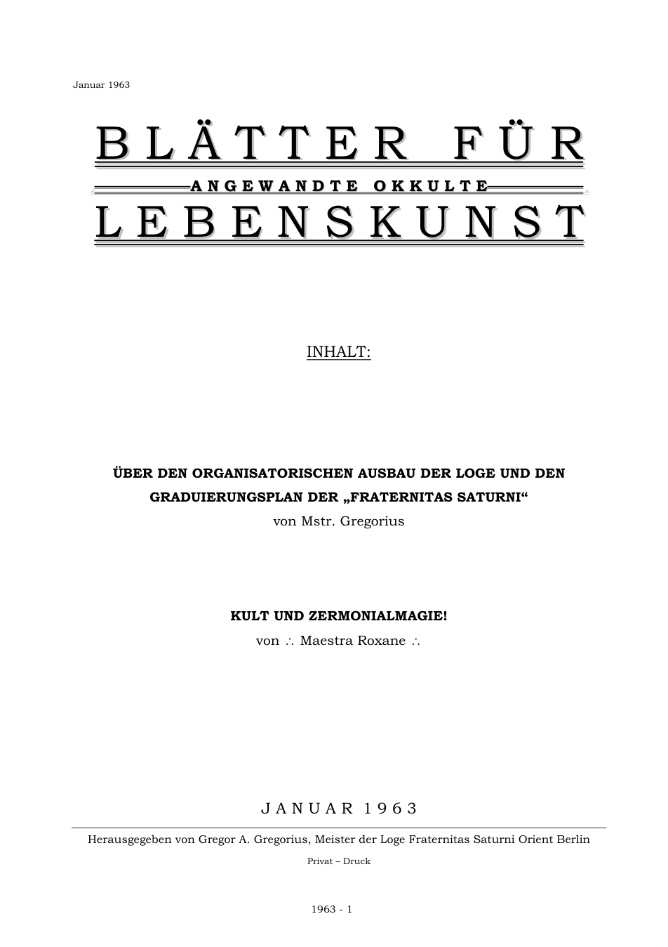 blatter-fur-angewandte-okkulte-lebenskunst-1963 cover