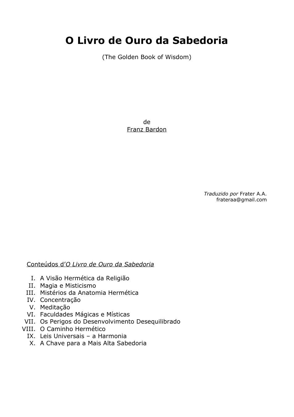 Franz Bardon - O Livro de Ouro da Sabedoria cover