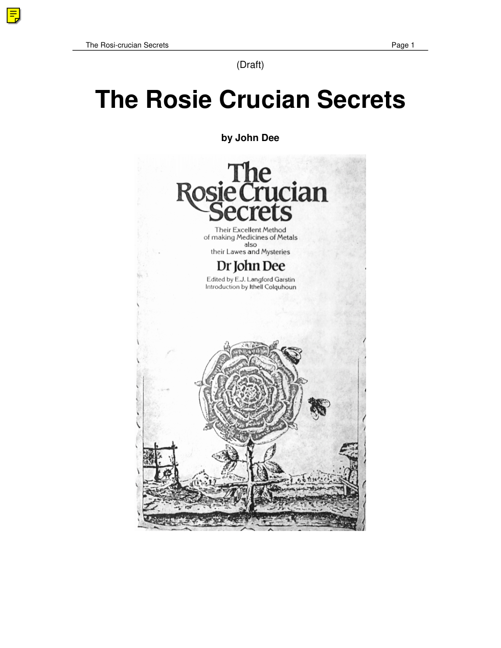 John Dee - The Rosie Crucian Secrets [1 eBook 1 PDF] cover