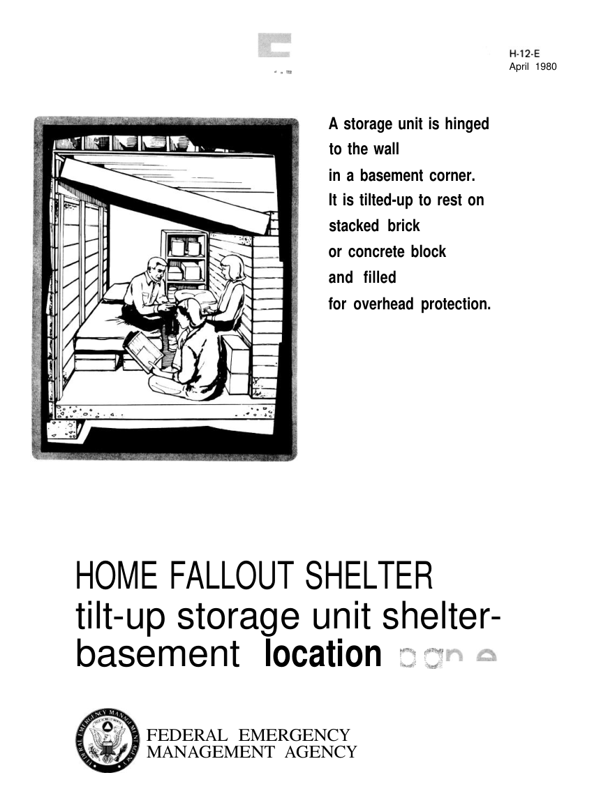 FEMA Belowground Shelter Tilt up storage ceiling 1980 4pgs cover