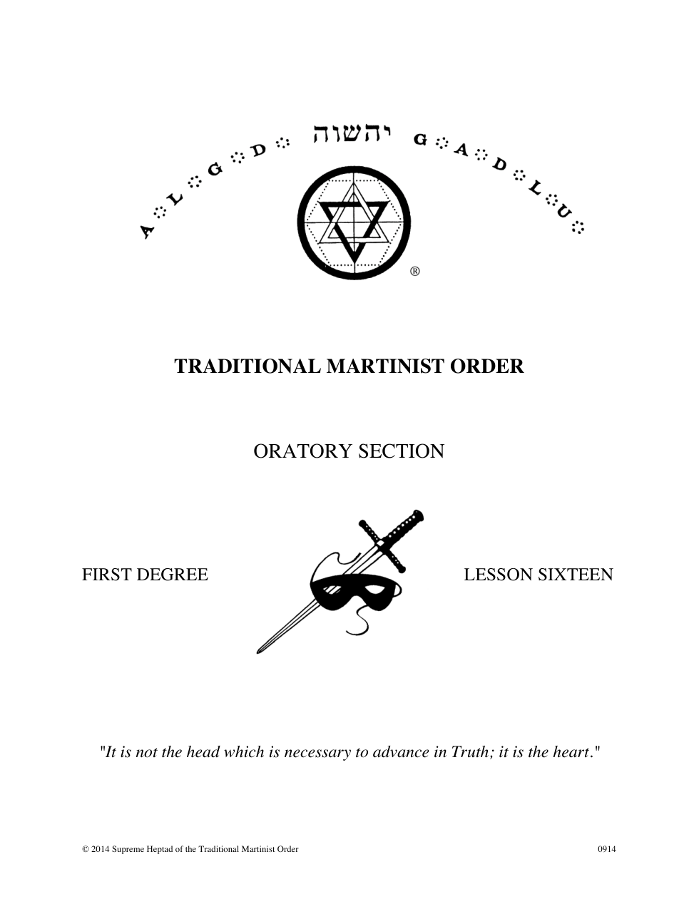 First Degree Lesson 16-09212014 cover