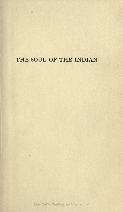 The Soul Of The Indian - C Eastman cover