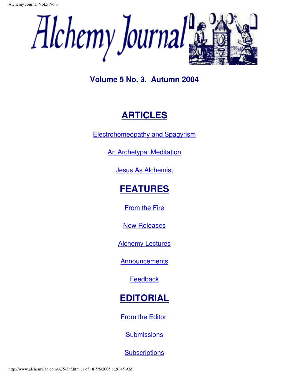Alchemy Journal Vol.5 No.3 cover