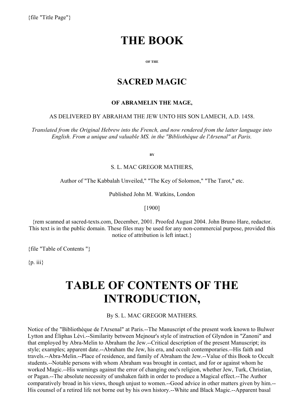 The Book of the Sacred Magic of Abramelin the Mage cover
