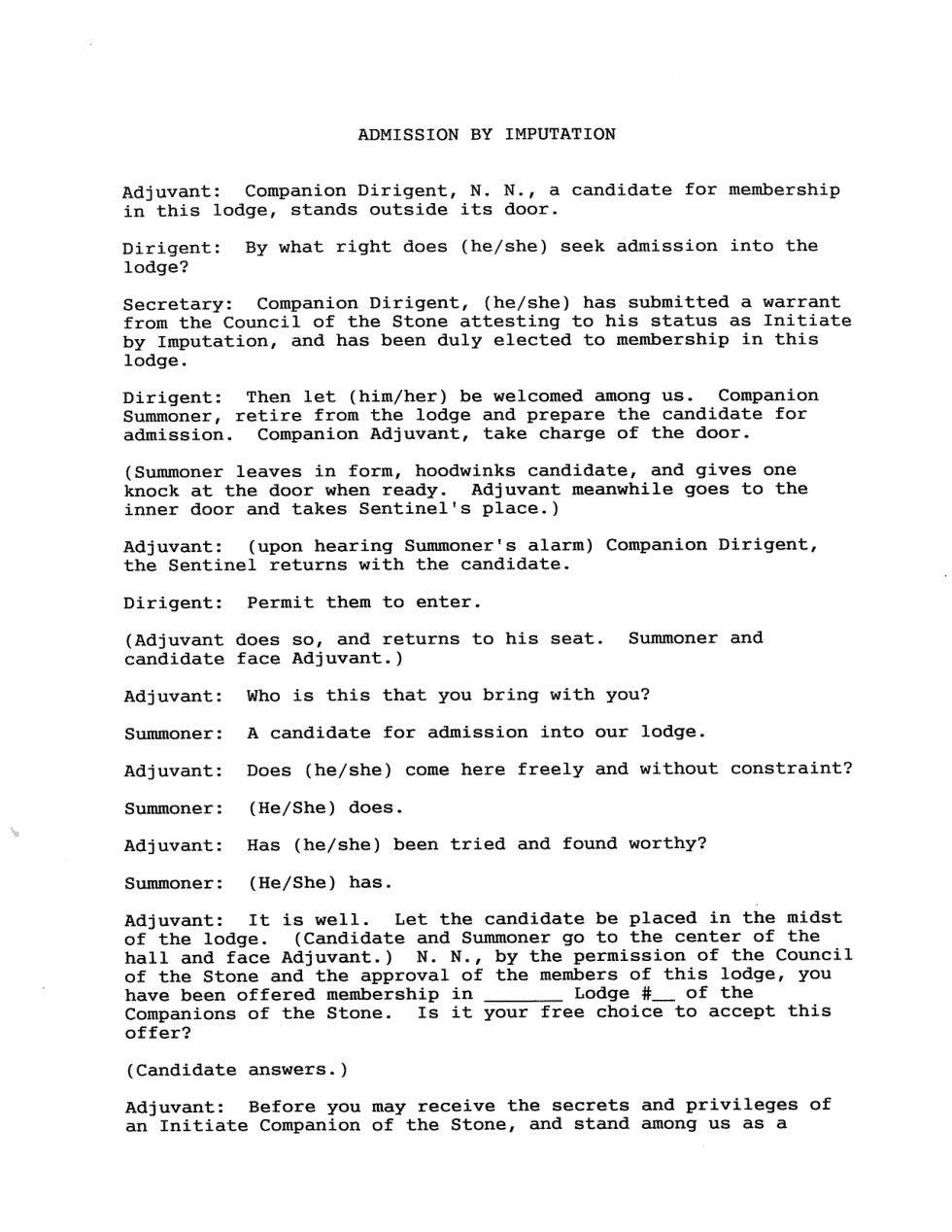 1994 Admission by Imputation cover