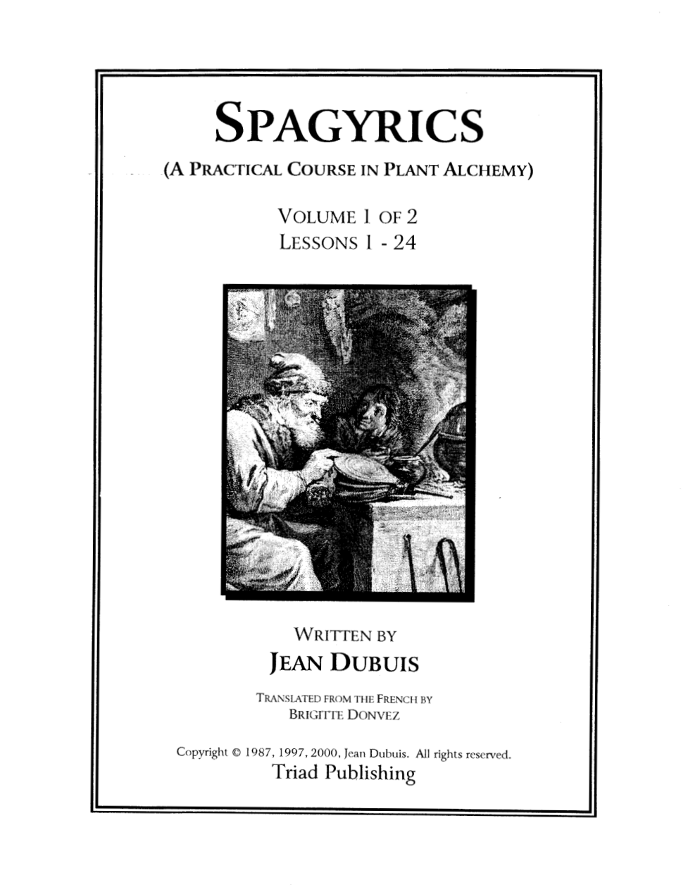 Jean Dubuis - Spagyrics Vol 1 cover