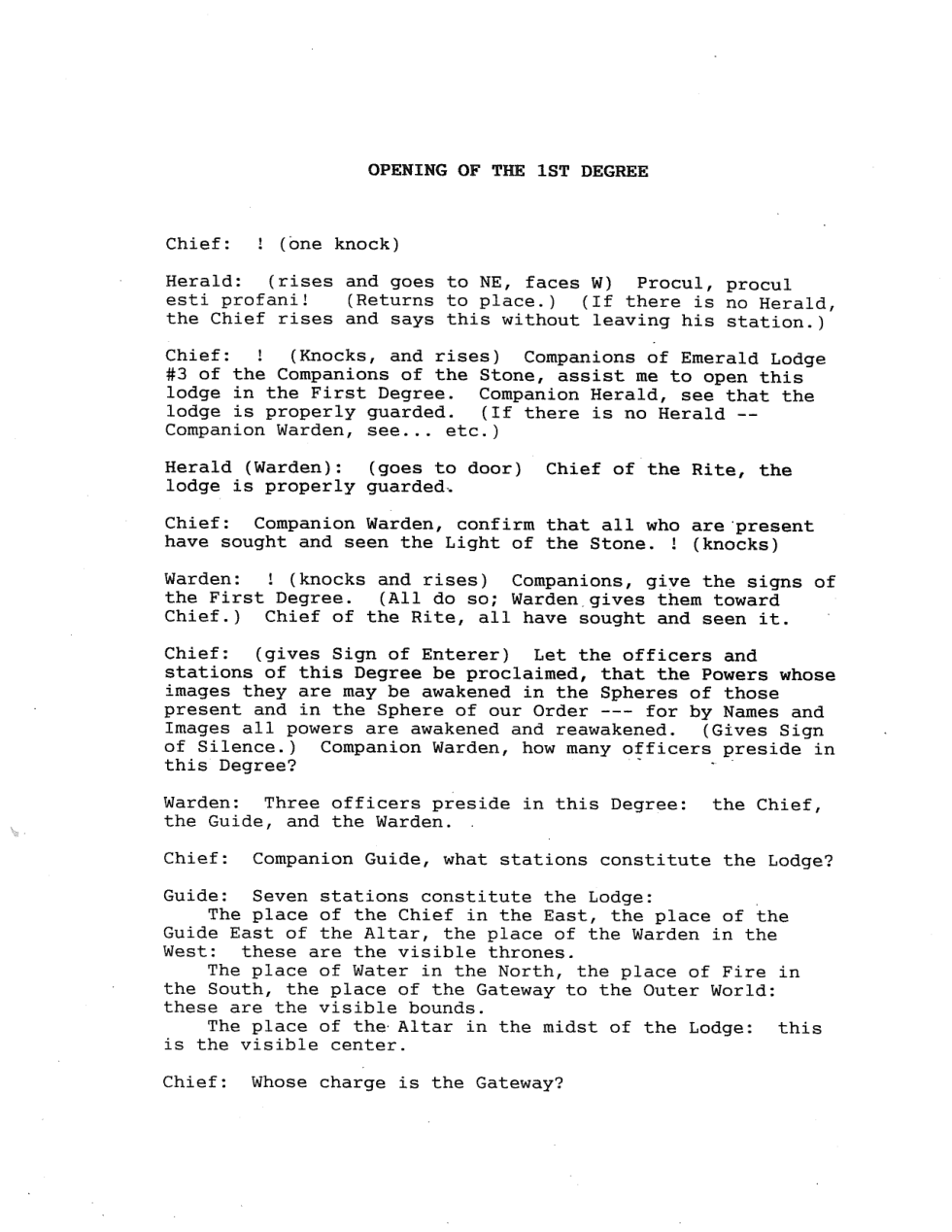 Another1994 Opening of the First Degree cover