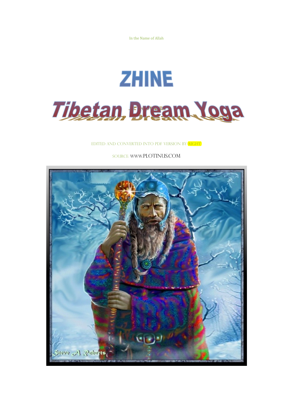 Zhine Tibetan Dream Yoga cover
