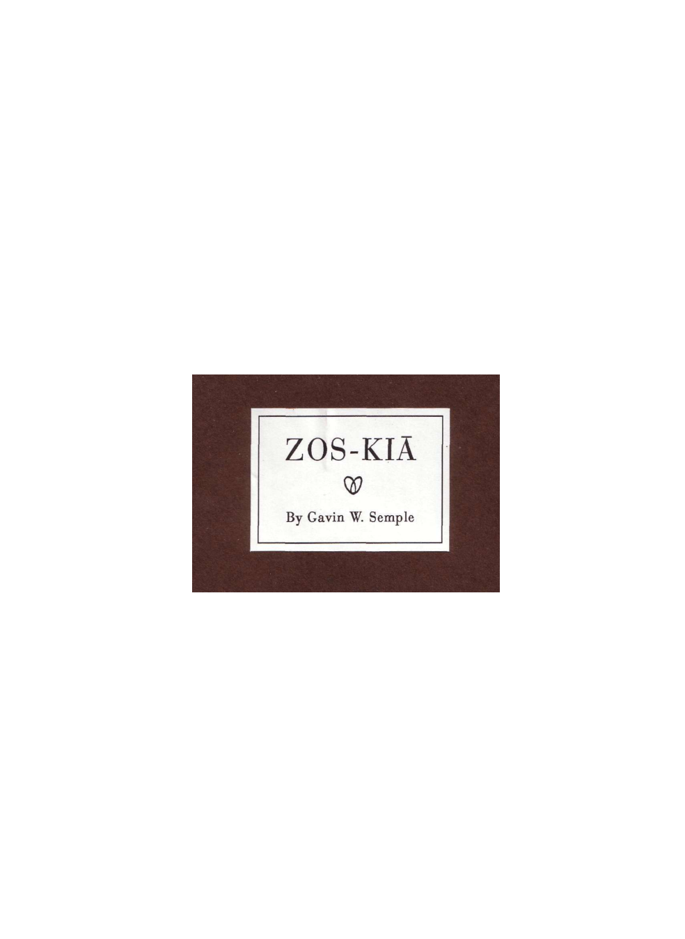 Gavin Semple - Zos Kia cover