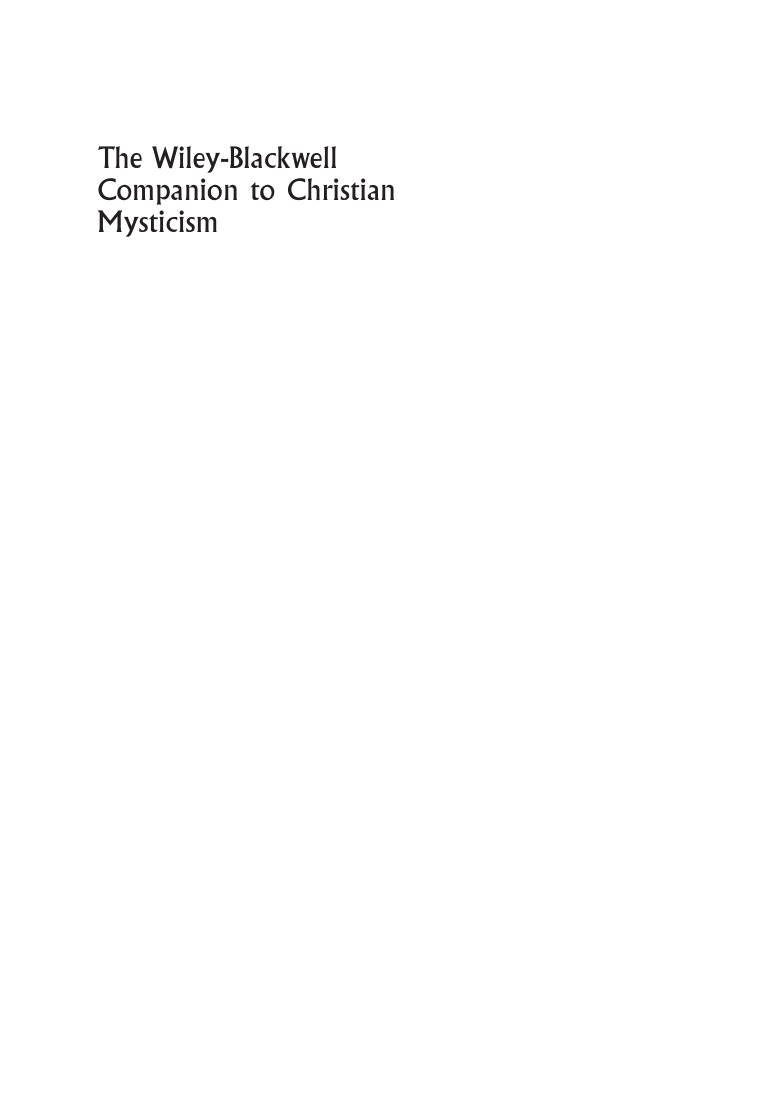 The Wiley-Blackwell Companion to Christian Mysticism cover
