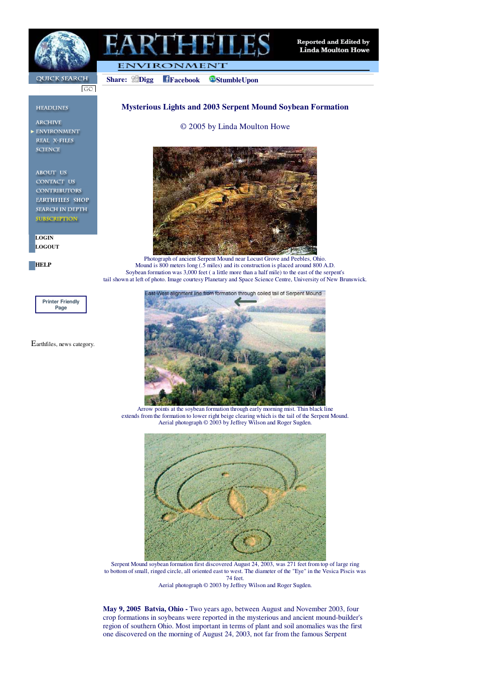 05 09 2005 Mysterious Lights and 2003 Serpent Mound Soybean Formation cover