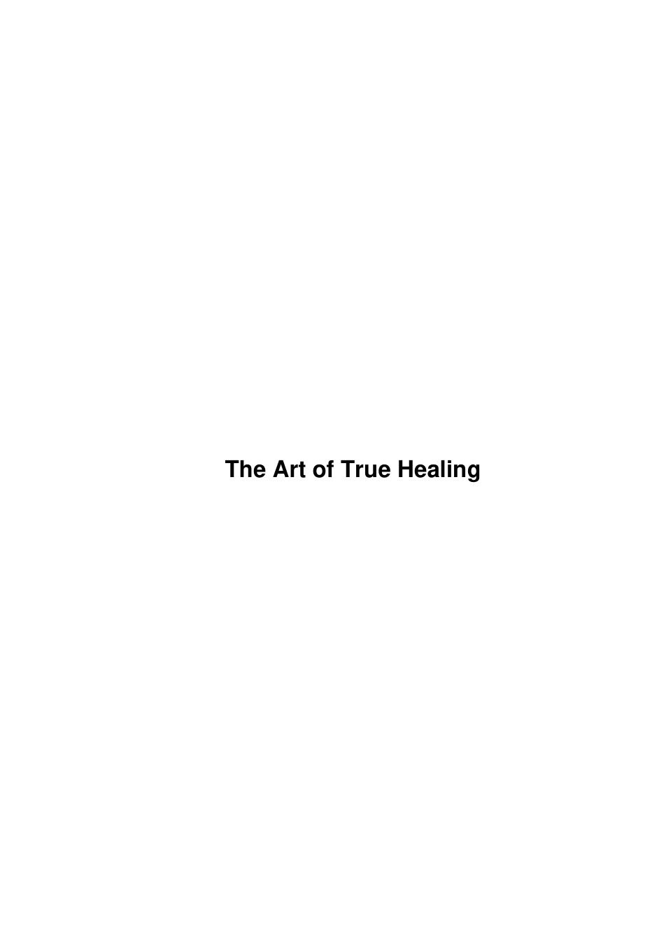Art of True Healing cover