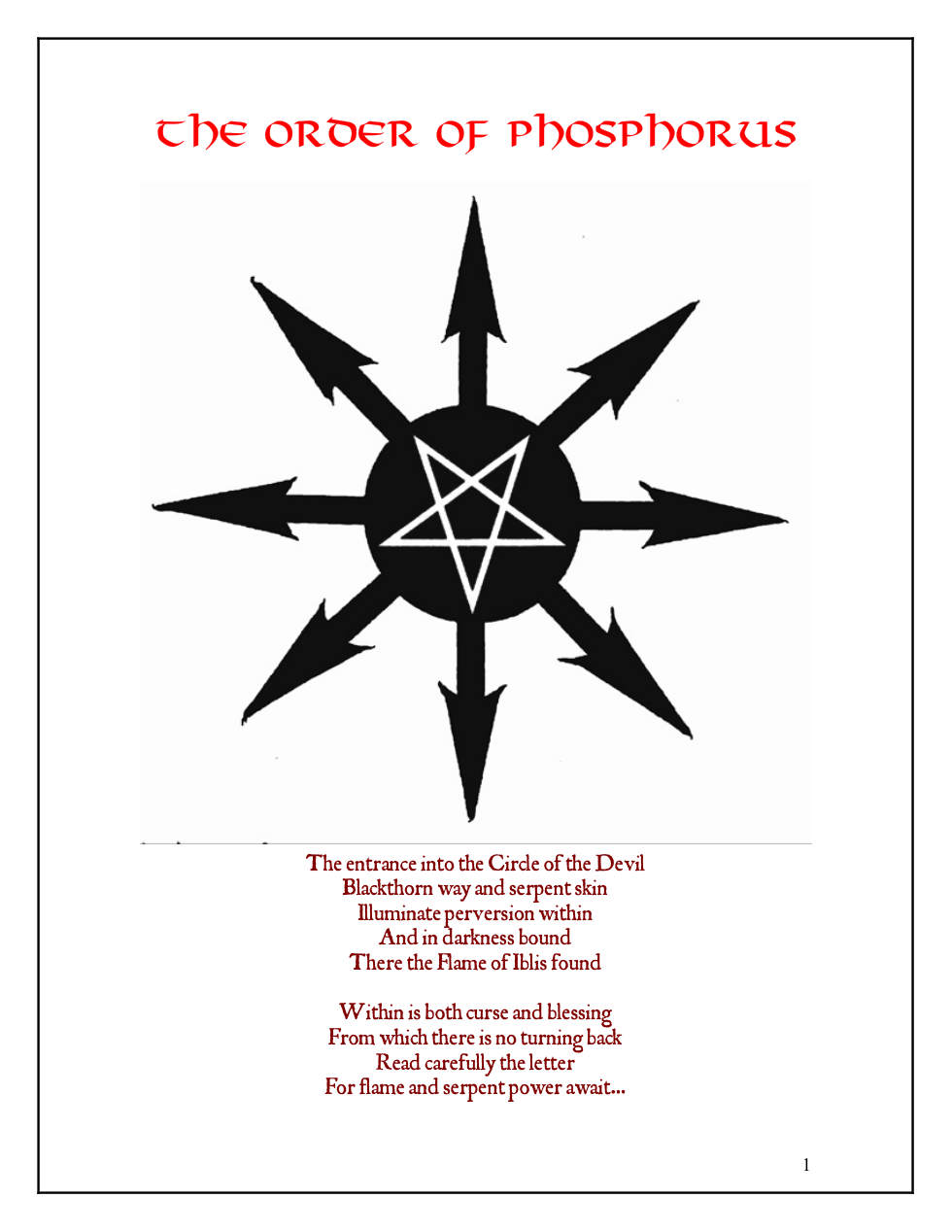 Frater ASA IV - Oath of the Circle (The Order of Phosphorus) cover