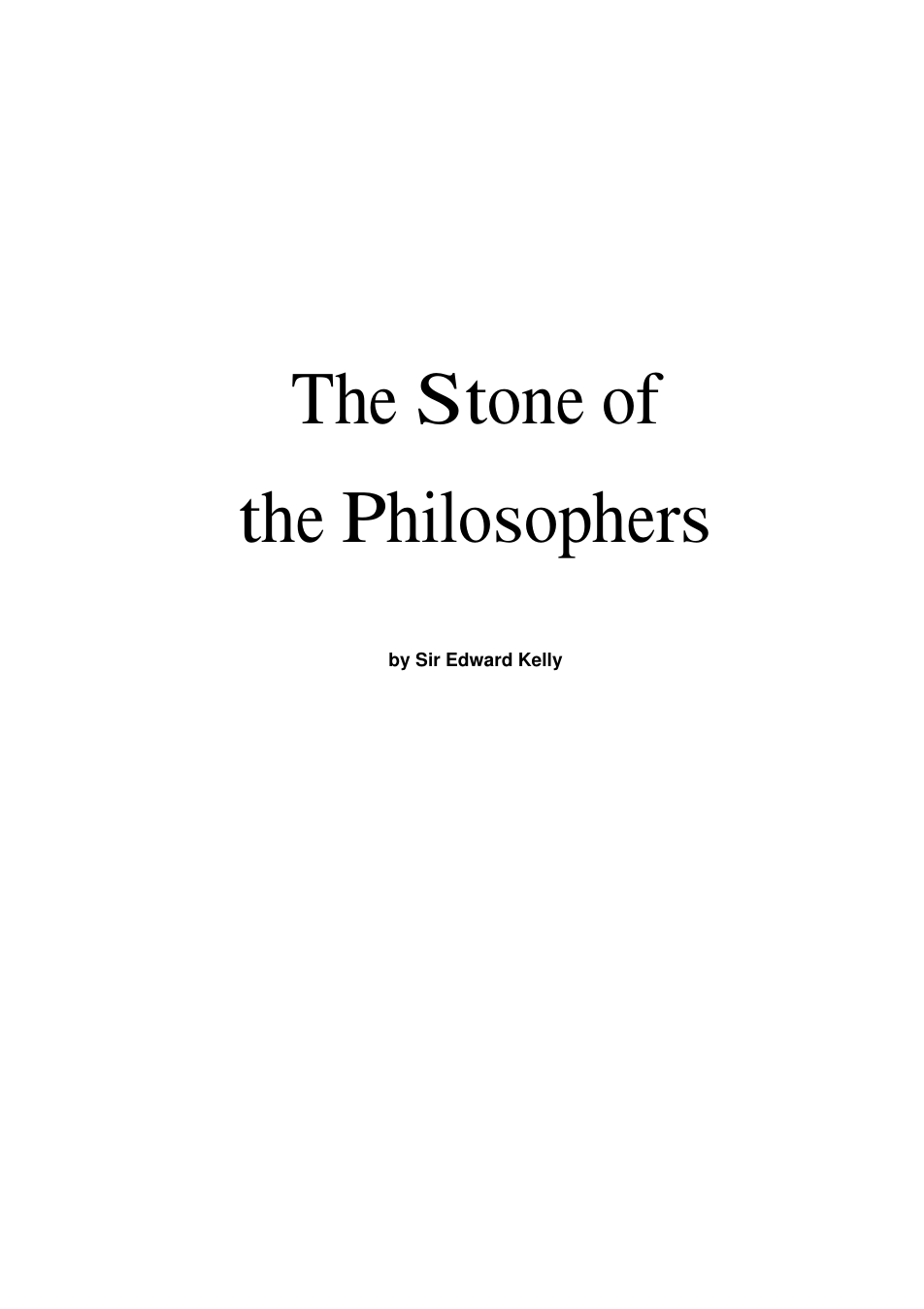 Sir Edward Kelly - The Stone Of The Philosophers cover