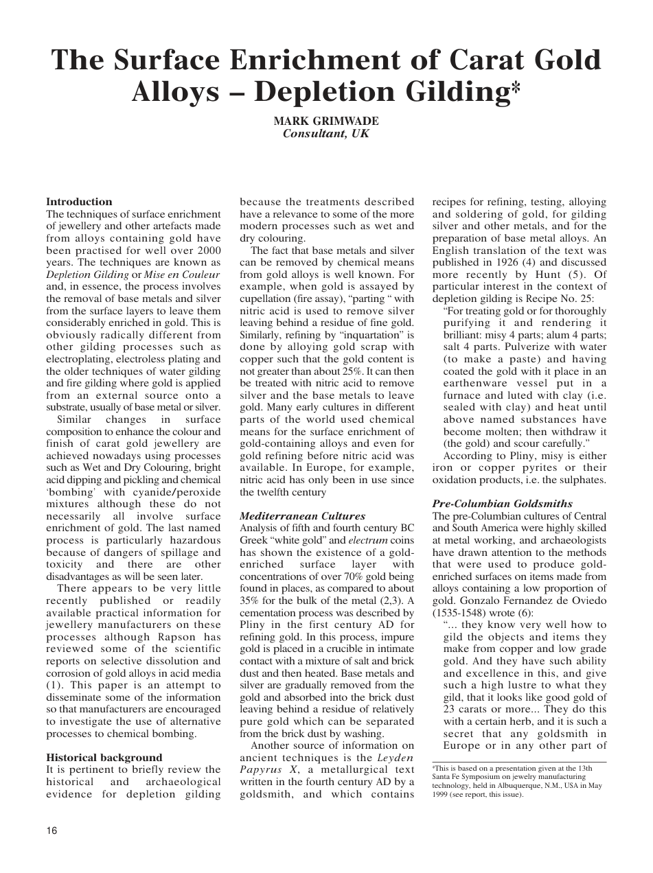 Enrichment of Carat Gold Alloys cover
