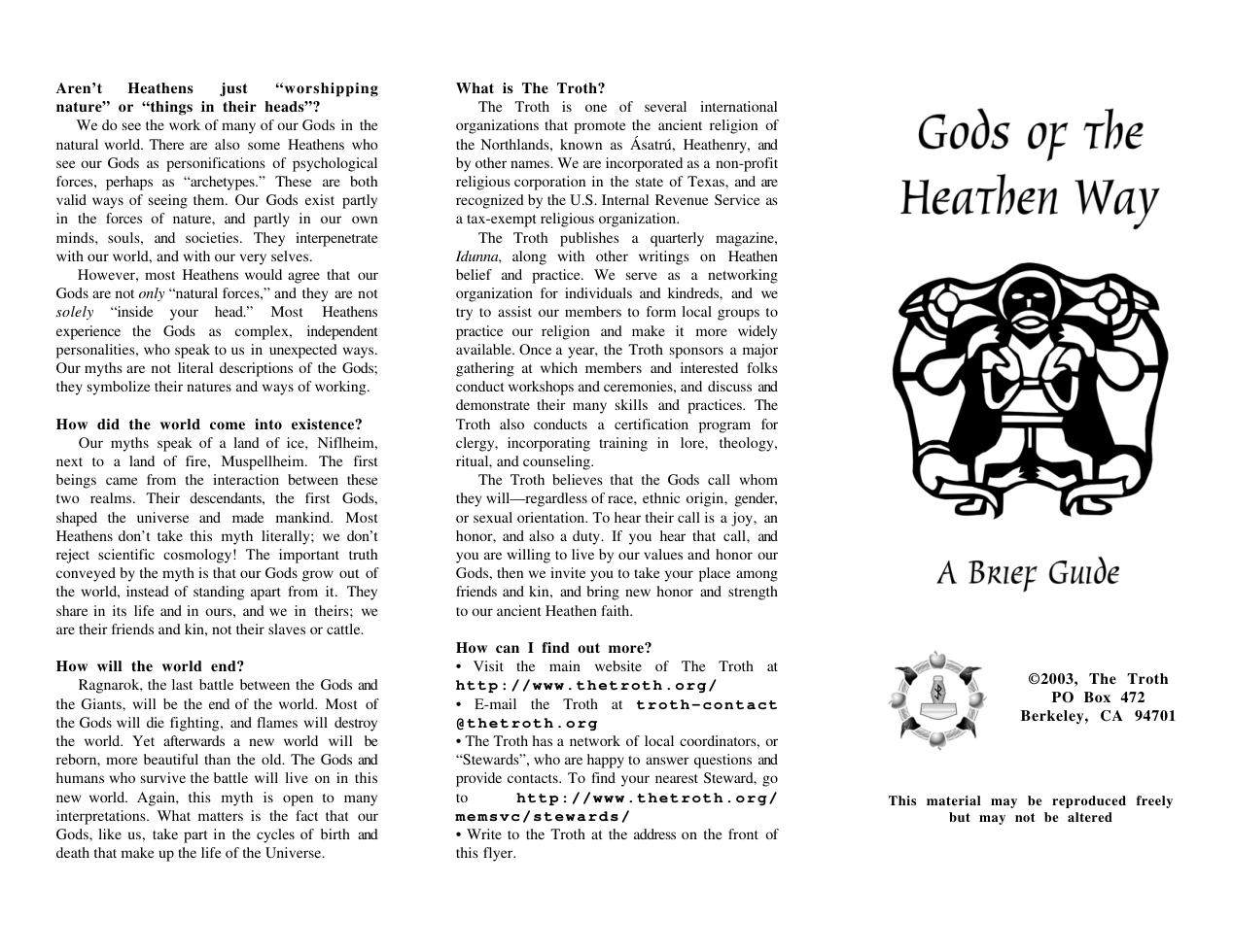 guide to the gods - a fuller and more detailed list of asatru-heathen deities cover