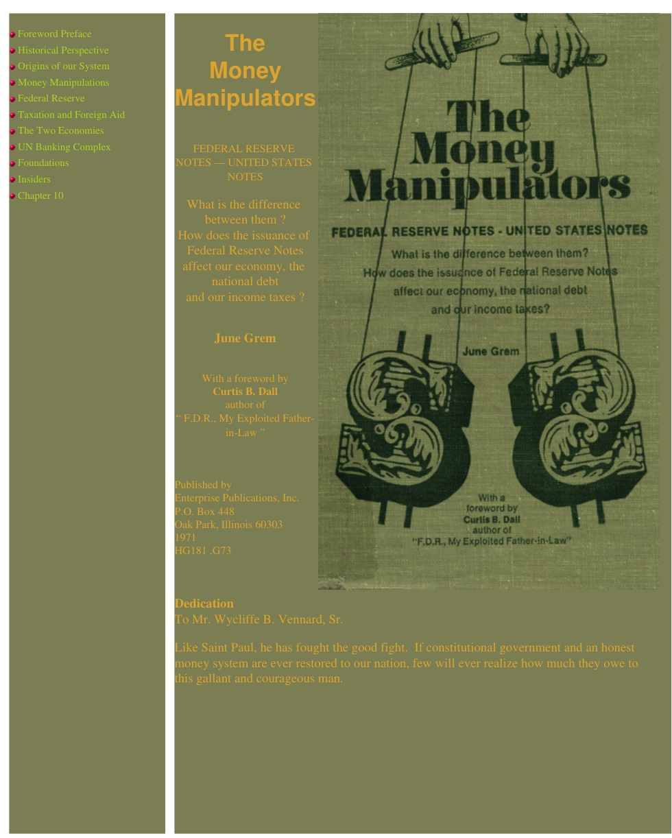 Money Manipulators cover