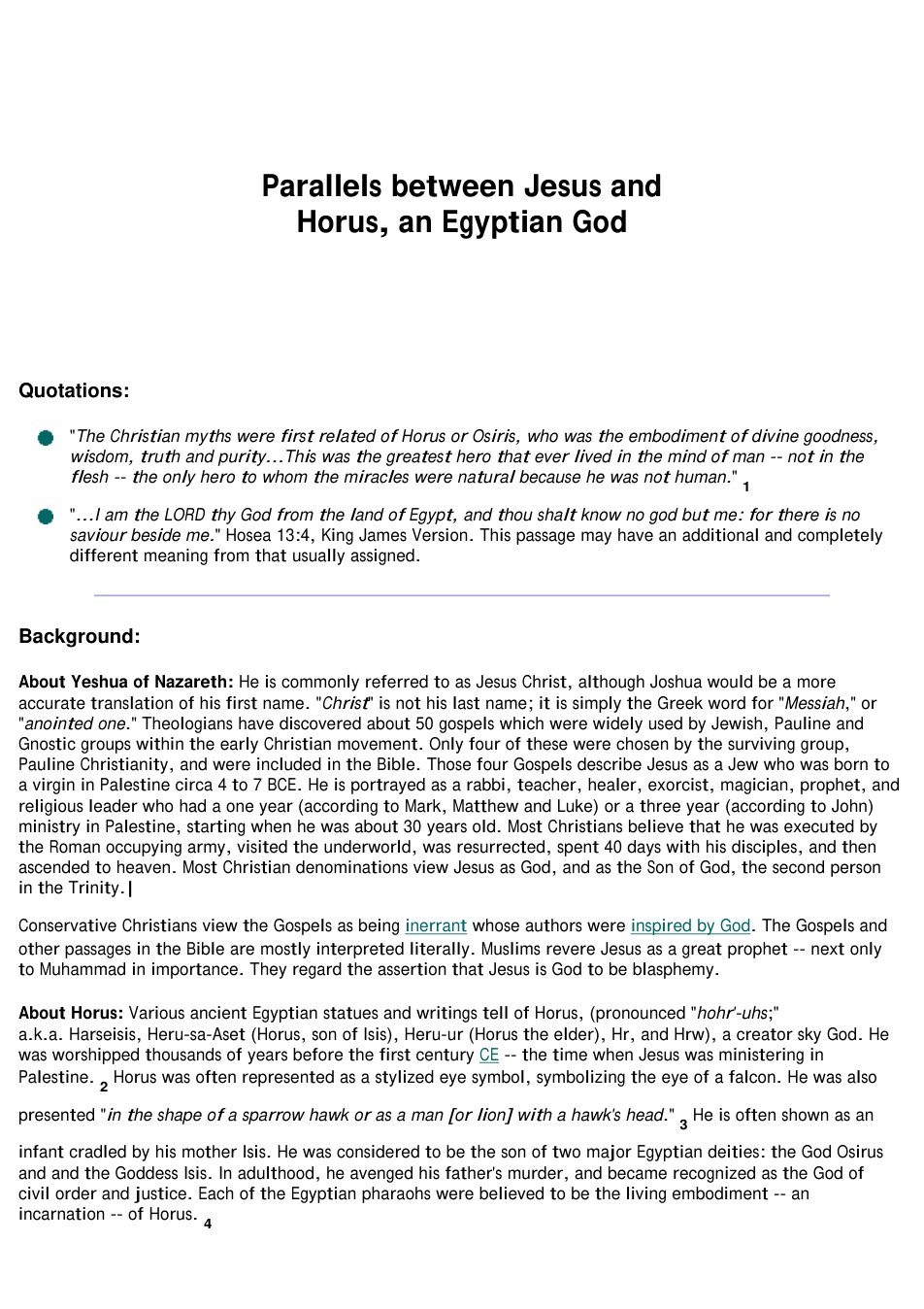 Parallels Between Jesus And Horus cover