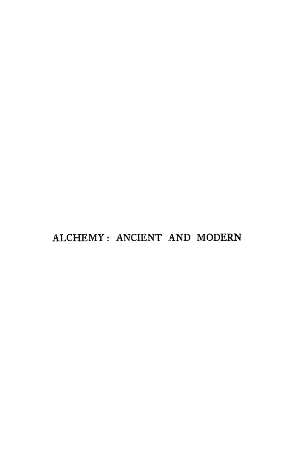 Alchemy, Ancient And Modern(1922) cover