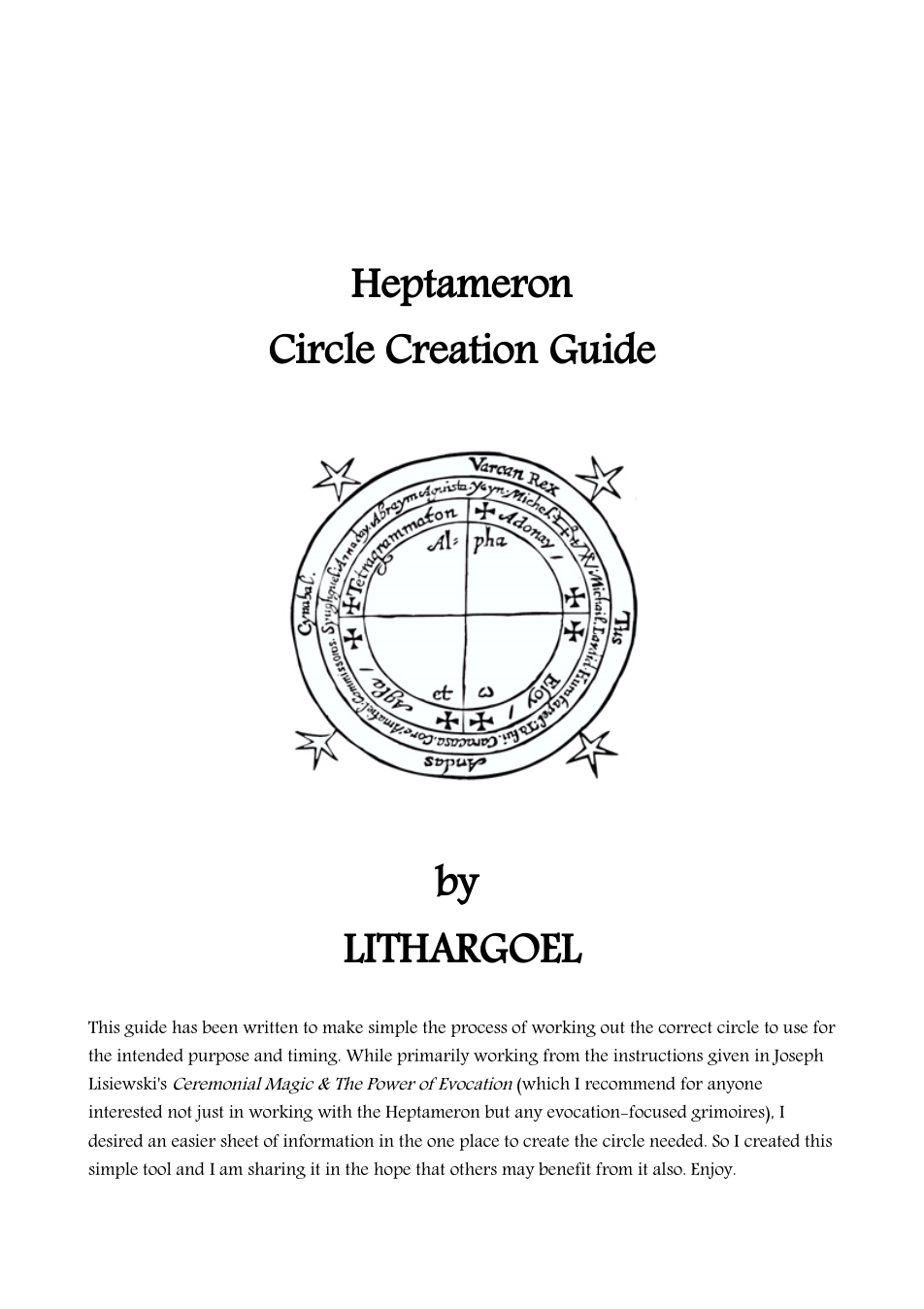 Heptameron Circle Creation Guide by Lithargoel cover