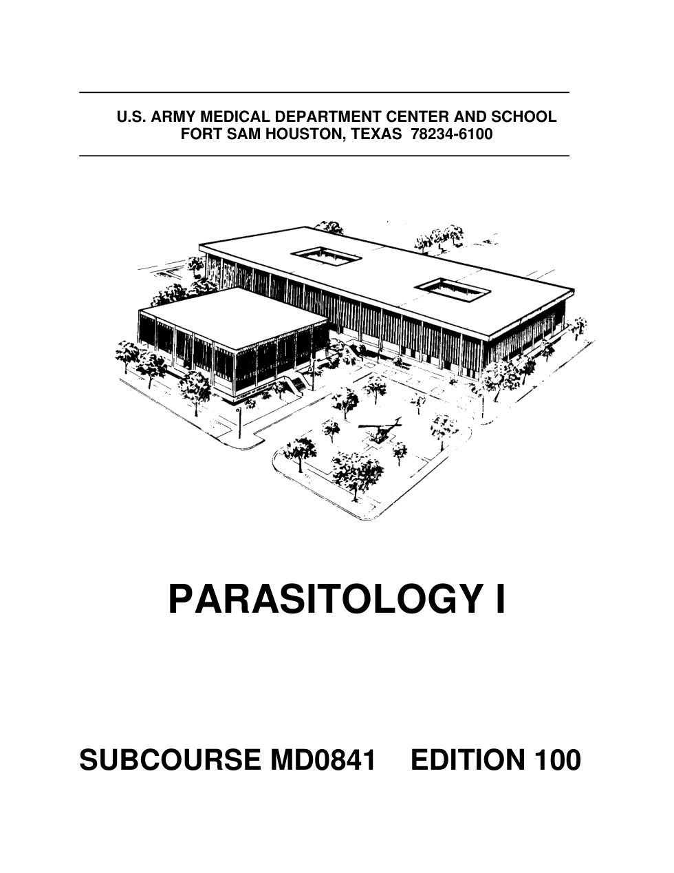 ARMY Medical - Parasitology I 2006 124 pages cover