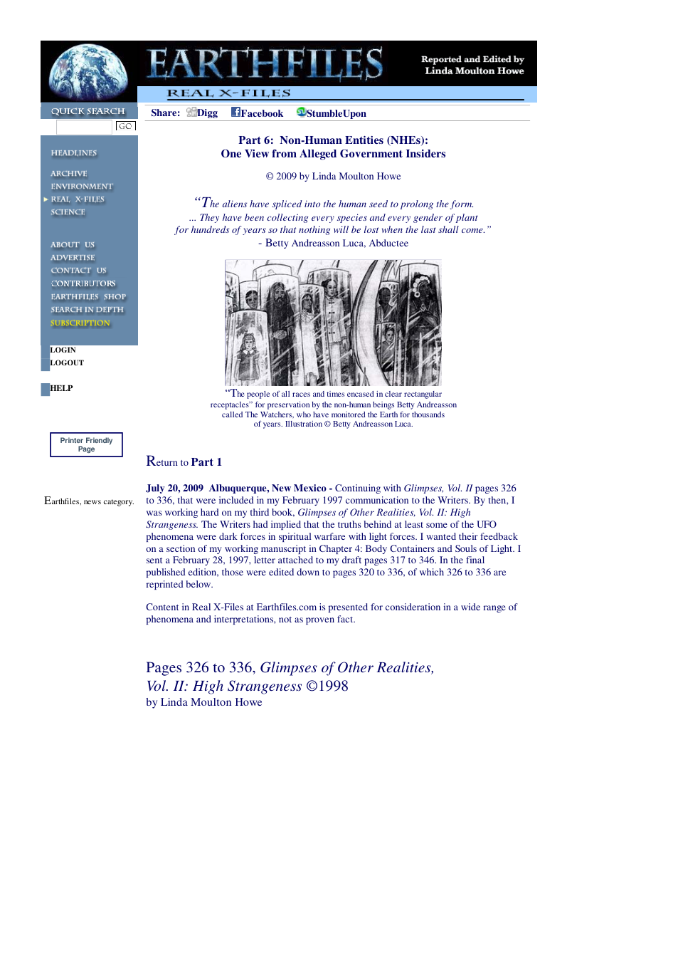 07 20 2009 Part 6 Non-Human Entities (NHEs) One View from Alleged Government Insiders cover