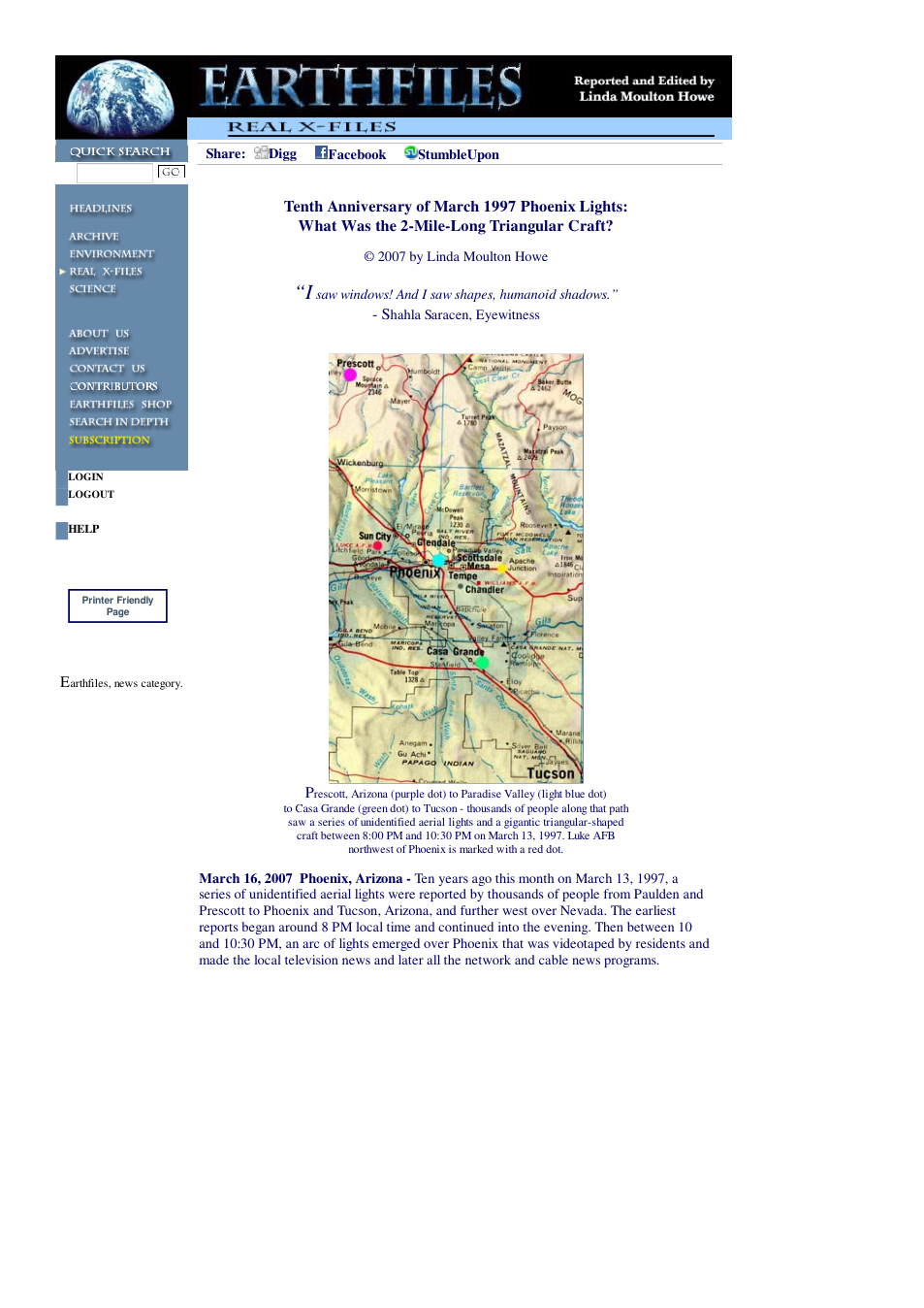 03 16 2007 Tenth Anniversary of March 1997 Phoenix Lights What Was the 2-Mile-Long Triangular Craft cover