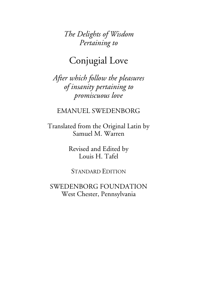 Emanuel Swedenborg - Delights Of Wisdom Pertaining To Conjugial Love cover