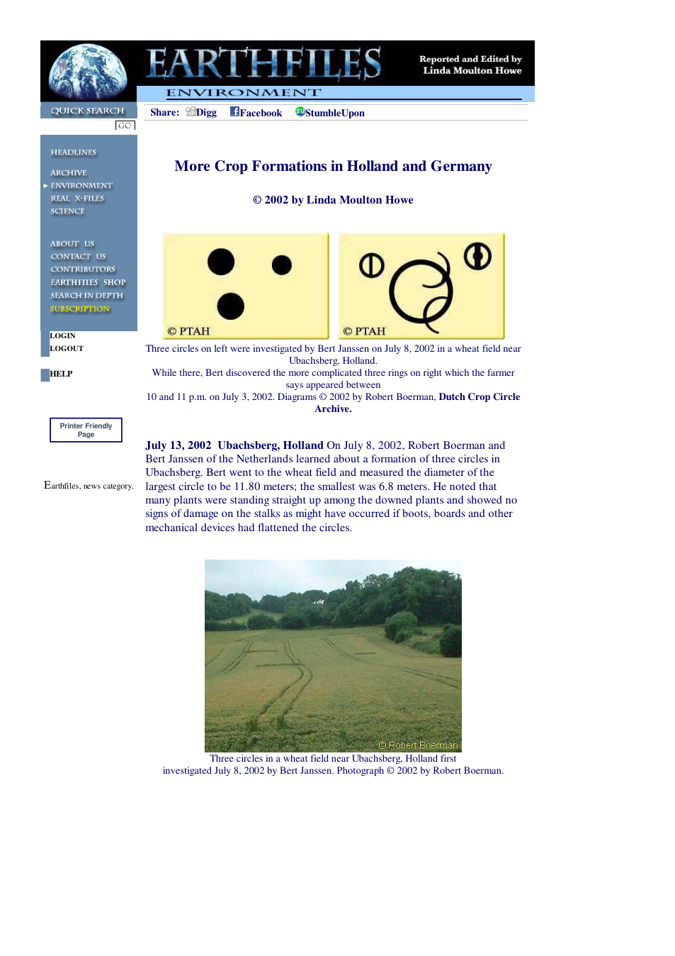 07 13 2002 More Crop Formations in Holland and Germany cover