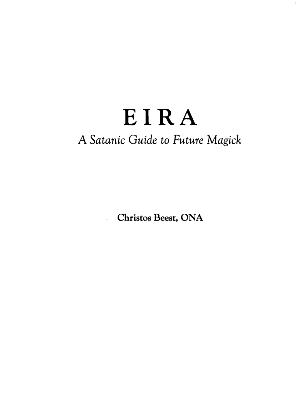 ONA - A Satanic Guide to Future Magick cover