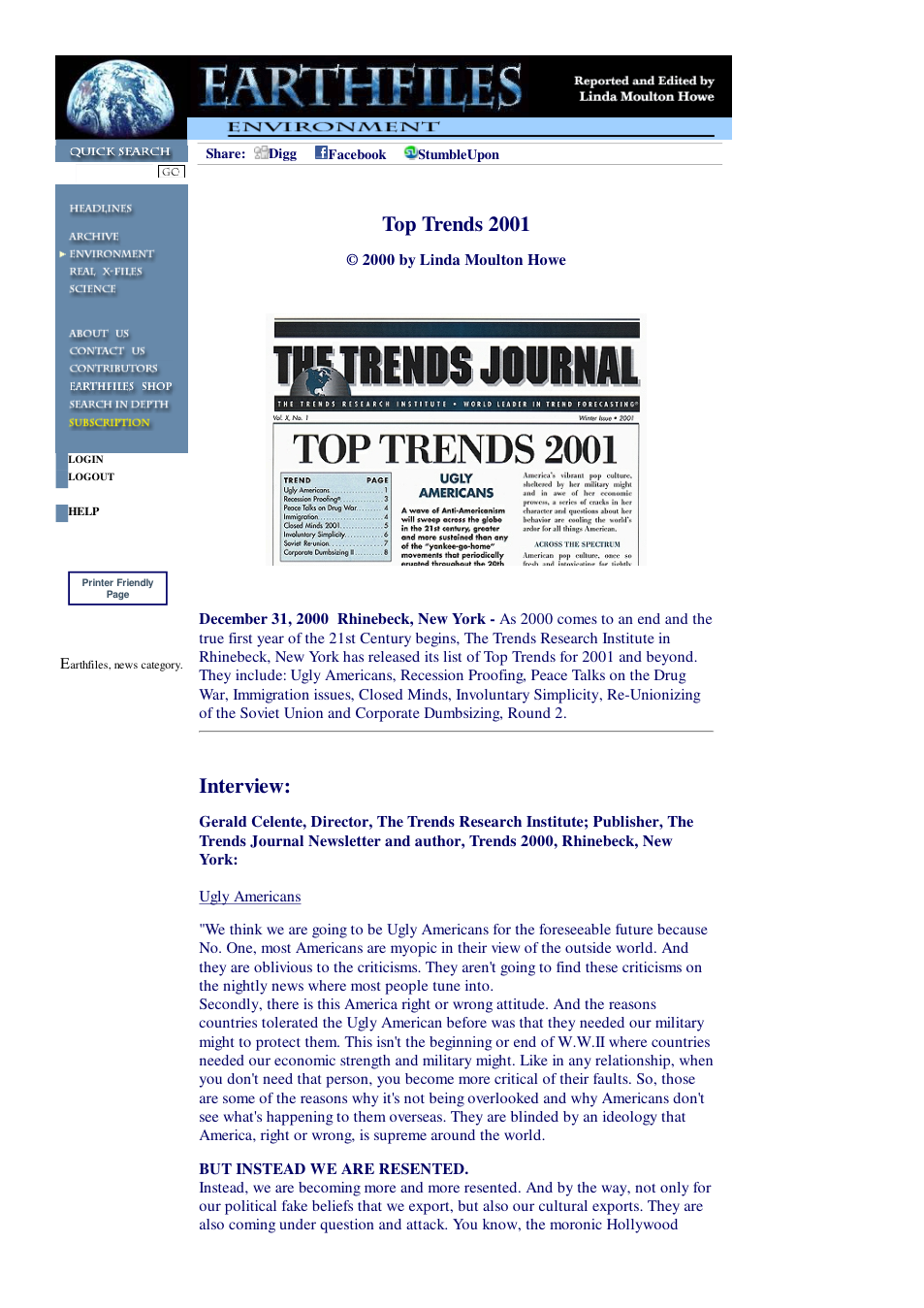 12 31 2000 Top Trends 2001 cover