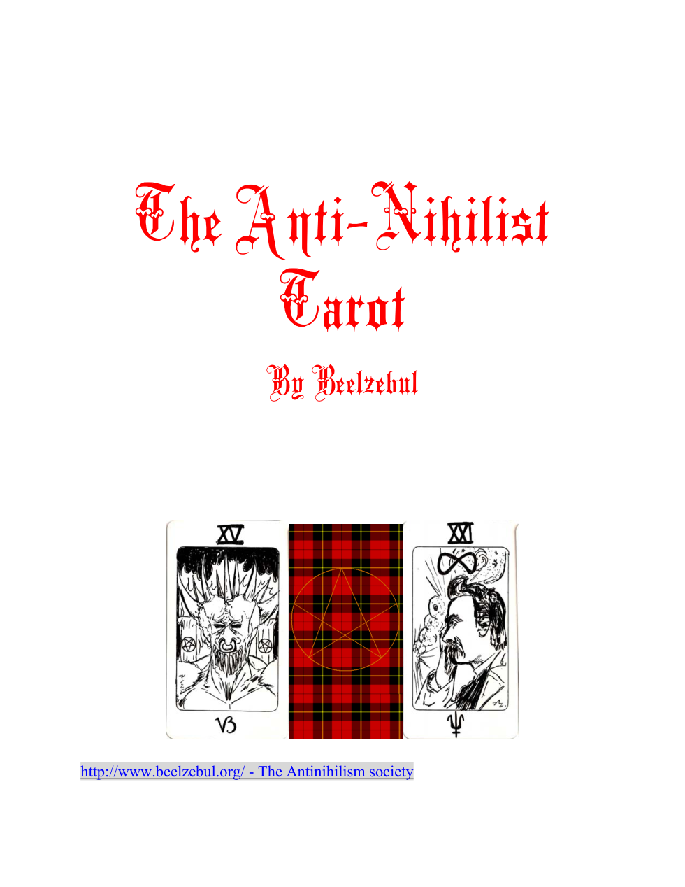 The Anti Nihilist tarot by Beelzebul cover