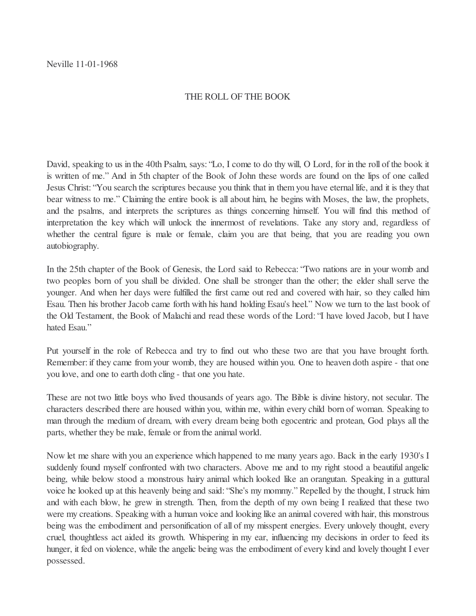 1968.11.01, The Roll Of The Book cover