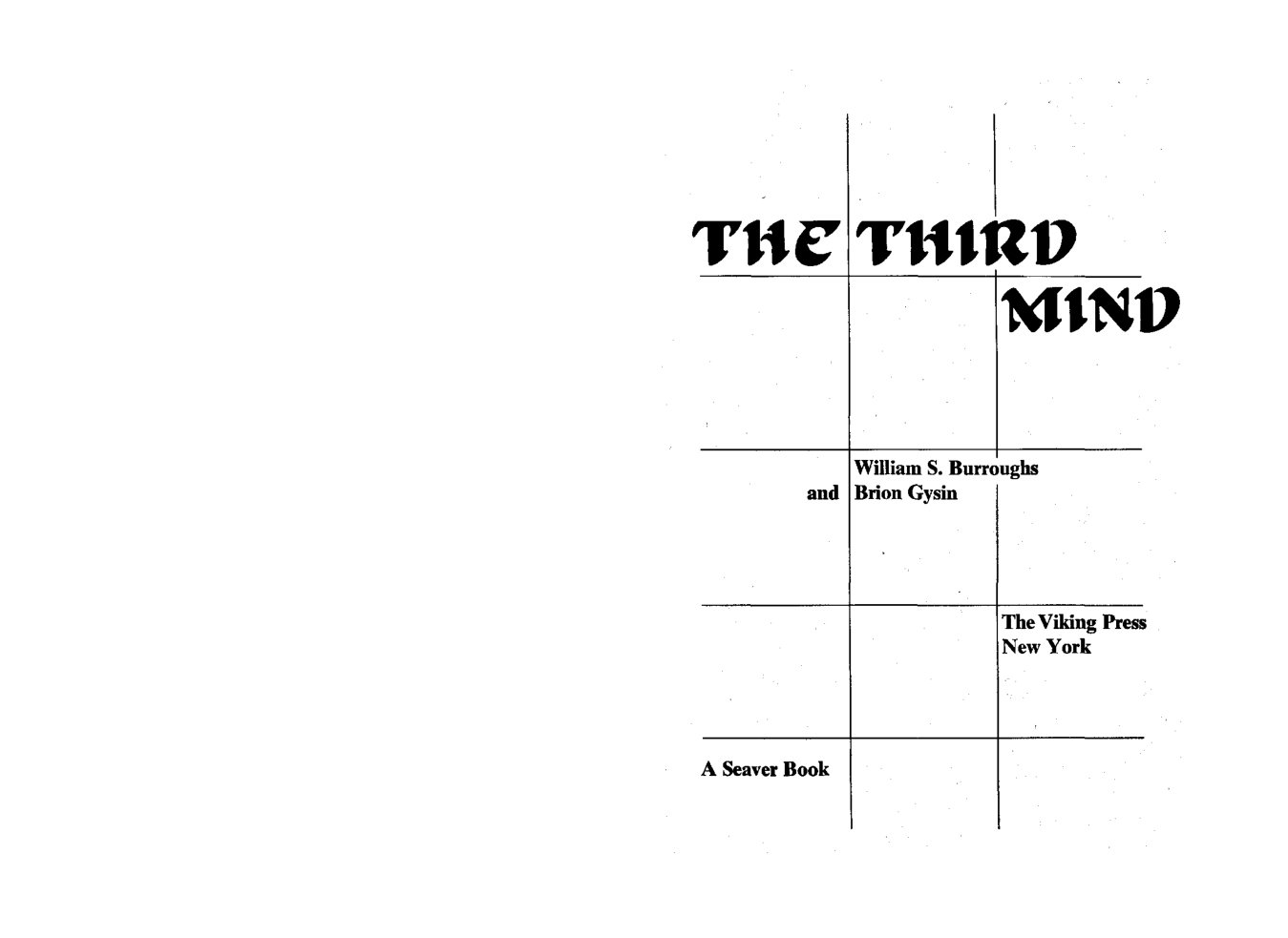 William S Burroughs & Brion Gysin - 3rd Mind cover