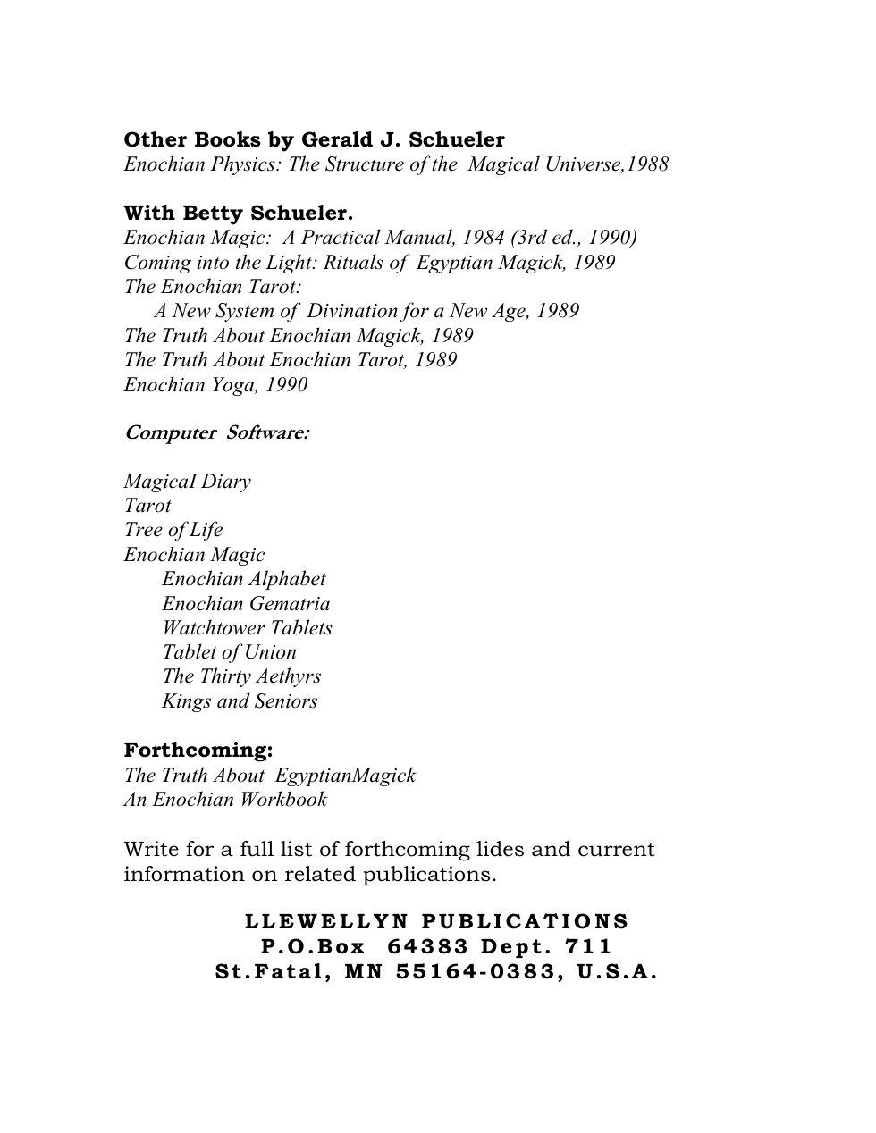 Gerald Schueler - An Advanced Guide To Enochian Magick cover