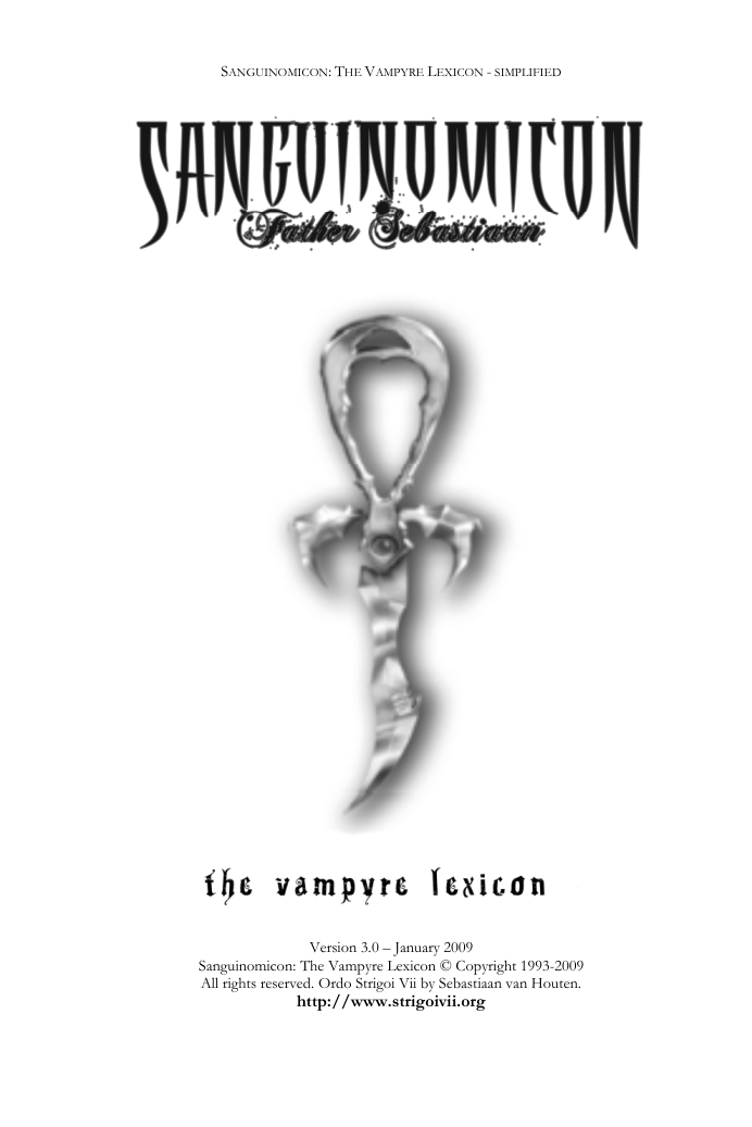 The Vampyre Lexicon cover