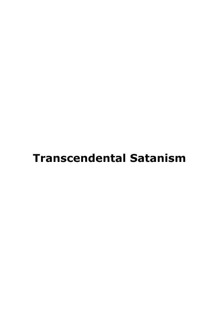 Matt Zane - Transcendental Satanism cover