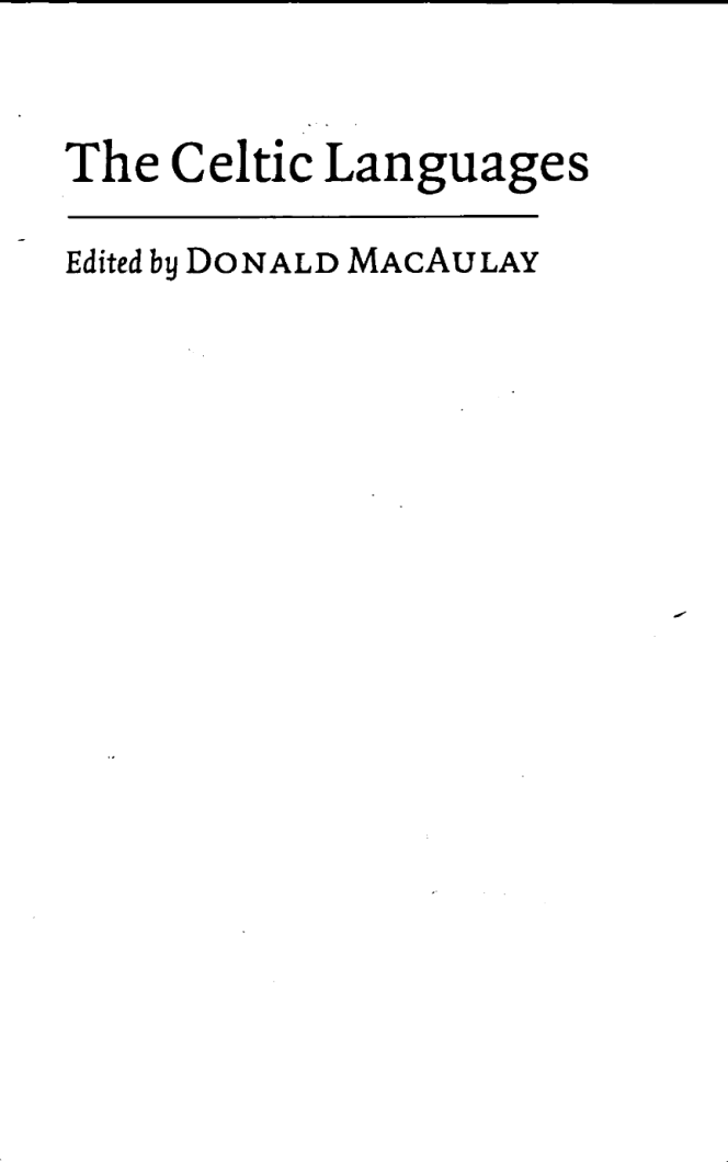Donald MacAulay - The Celtic Languages (Cambridge Language Surveys) cover