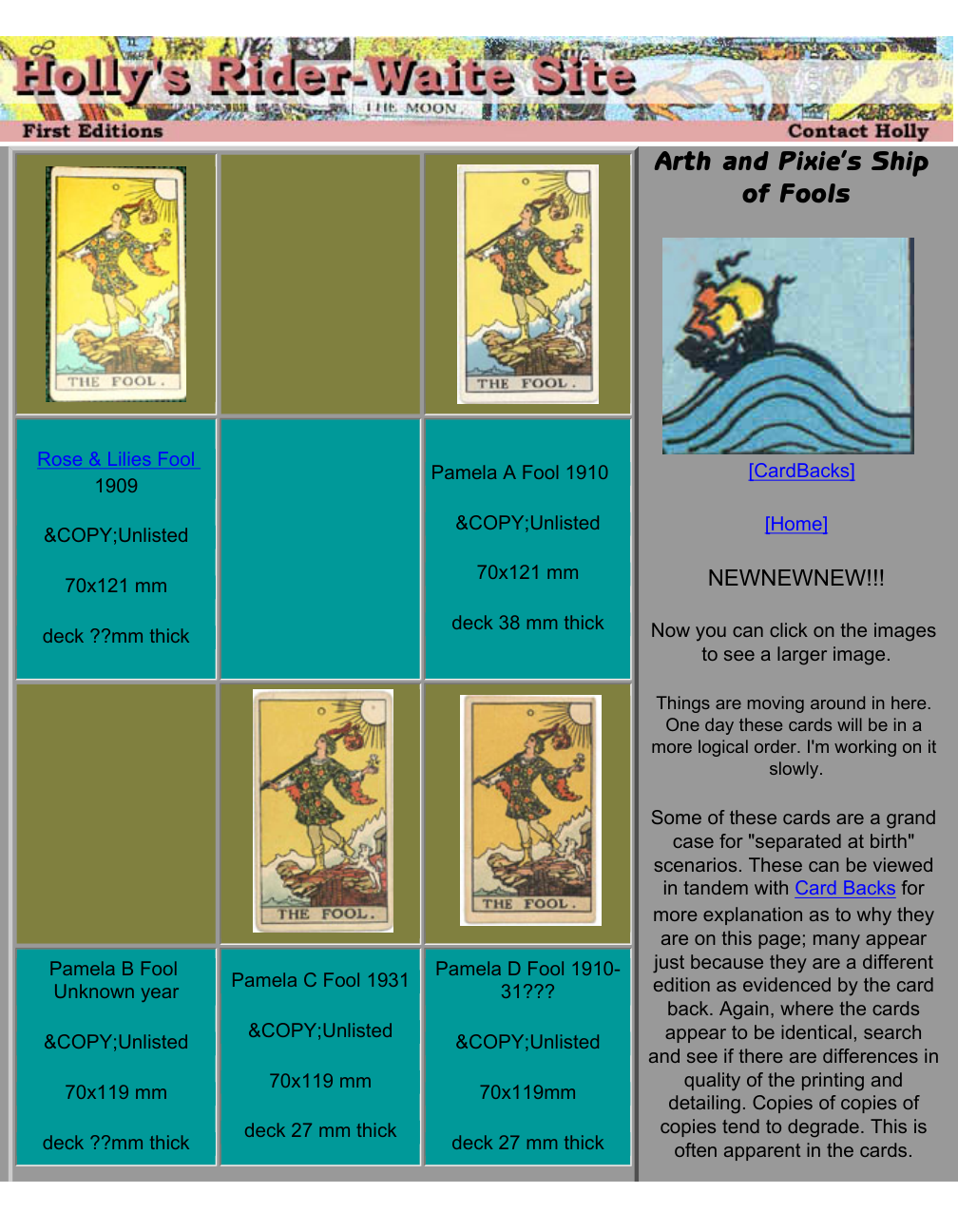 Holley's Rider-Waite ShipofFools cover